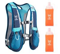 UTOBEST Running Vest Running Backpacks Lightweight Adjustable Hydration Pack 5L for Men & Women, Blue, with 2*350ml Bottles