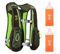 UTOBEST Running Vest Running Backpacks Lightweight Adjustable Hydration Pack 5L for Men & Women, Green, with 2*350ml Bottles