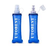 UTOBEST Soft Flask, 2 Pack Soft Flask Running Bottles 250 ml,TPU Foldable Running Flask, Portable Collapsible Flask Handheld for Travel Traveling Hiking Cycling City Walk
