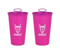 UTOBEST Soft Flask Cup Foldable Running Water Cup TPU Collapsible Bottle, Portable&Reusable Race Cups for Running Hiking Cycling, 200ml/6.7oz, 2pcs