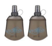 UTOBEST Soft Water Bottle 150ml - 2 Pack Collapsible Soft Flask - Leakproof, Foldable, Food-Grade TPU, BPA Free, Easy to Clean, Handheld Running Water Bottle for Hiking Cycling Climbing Marathon