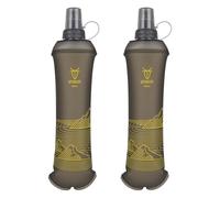 UTOBEST Soft Water Bottle 500ml - 2 Pack Collapsible Soft Flask - Leakproof, Foldable, Food-Grade TPU, BPA Free, Easy to Clean, Handheld Running Water Bottle for Hiking Cycling Climbing Marathon