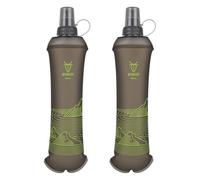 UTOBEST Soft Water Bottle 500ml - 2 Pack Collapsible Soft Flask - Leakproof, Foldable, Food-Grade TPU, BPA Free, Easy to Clean, Handheld Running Water Bottle for Hiking Cycling Climbing Marathon