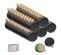 UTOMAG 100 Pcs Black Self-Adhesive Neodymium Strong Round Magnets 8x1mm | Small Rare Earth Mini Sticky Magnets with Adhesive Backing for White Board, Fridge, Crafts, Home, School and Office