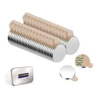 UTOMAG Round Magnets with Adhesive Backing - 60 Pieces 8x1 mm - Powerful Neodymium Disc Magnets with Double-Sided Adhesive, Perfect for Science, Kitchen, Office, School