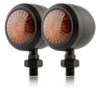 UTONGMU motorcycle turn signal light For Z900RS For ZZR600 12V 10mm Motorcycle Blinker Indicator Lamp Turn Signal Lights Flashing(2 Pcs-Black)