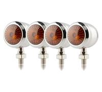 UTONGMU motorcycle turn signal light For Z900RS For ZZR600 12V 10mm Motorcycle Blinker Indicator Lamp Turn Signal Lights Flashing(4 Pcs-Chrome)