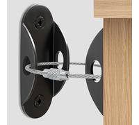 Utook Furniture Anchors for Baby Proofing, Anti Tip Furniture Anchor Securing 420lbs Tension Earthquake Resistant Metal Furniture Wall Anchor Prevent Baby Pet from Falling Furniture(8 Pack，Black）