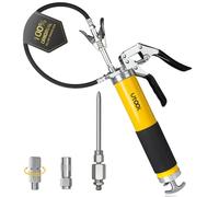 UTOOL Grease Gun, 8000 PSI Heavy Duty Pistol Grip Grease Gun Kit with 14 oz Load, 20 Inch Rubber Flex Hose, 1 Patented Double Handle Coupler, 1 Basic Coupler, 1 Needle Nozzle, 1 Hose Swivel