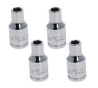 Utoolmart 1/4 Inch Drive 6 Point Socket Chrome Vandium Steel Imperial 3/16 Inch Standard Socket Hand Operated Tool Silver 4pcs