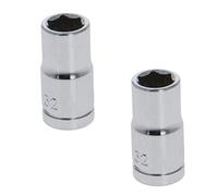 Utoolmart 1/4 Inch Drive 6 Point Socket Chrome Vandium Steel Imperial 9/32 Inch Standard Socket Hand Operated Tool Silver 2pcs