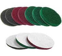 Utoolmart 5inch Replacement Scrubbing Pads 800 Grit Disc Flocking Round Drill Powered Brush Tile Scrubber Hook and Loop Industrial for Kitchen Bathroom Auto Cleaning Tool Gray 3pcs