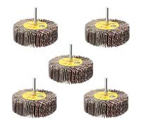 Utoolmart 80mm Flap Wheels Shank Mounted Sanding Disc Abrasive Wheel 80 Grits 5 Pcs