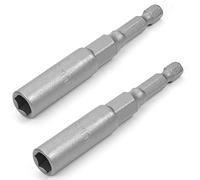 Utoolmart 8mm Nut Driver Socket Bit 1/4inch Hex Shank Impact Sleeve Wrench Screw Chrome Vanadium Steel Screwdriver Drill 80mm Length for Household DIY and Power Air Tool 2pcs