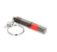 Utoolmart Anti-Static Keychain, Static Shock Eliminator, Car Static Discharge Remover, Static Discharge Eliminator, ESD Keyring, Chrome Plated, Titanium Grey Red, 1 Pcs