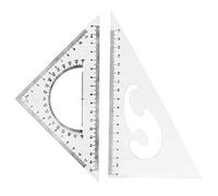 Utoolmart Triangle Ruler Set, 20cm / 7.9-inch Plexiglass Right Angle Ruler, Protractor, Measuring Tool for Drafting, Drawing, Learning Math, Geometry