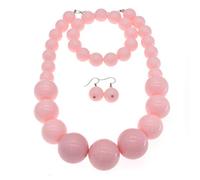 utop JNF Hand made Pearl Statement Necklace for Women Rhinestone Multilayer Crystal Necklaces Chunky Pearl Necklace Large Pearl Necklace and Earrings Set for Mother Mom's gift, Faux Pearl, Created