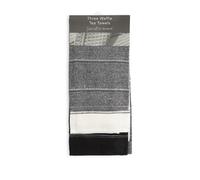 Utopia 3 Pack Kitchen Tea Towel Set in Black - TJ Hughes