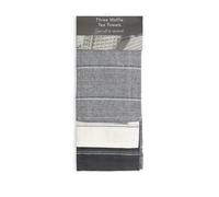 Emma Barclay Utopia 3 Pack Waffle Kitchen Tea Towel Set (45x65cm) (Grey)
