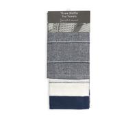 Utopia 3 Pack Kitchen Tea Towel Set in Navy - TJ Hughes