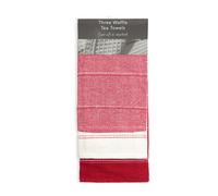 Utopia 3 Pack Kitchen Tea Towel Set in Red - TJ Hughes