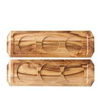 Utopia Acacia Wood Wine/Beer Flights - Pack of 6 | Drink Presentation Boards, Wooden Serving Boards, Drinks Paddles