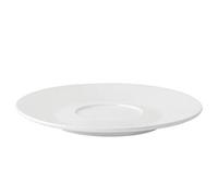 Utopia Anton Black Coupe Saucer 6.5inch / 17cm - Case of 6 - White Fine China Saucers