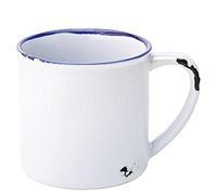 Utopia Avebury Blue Mug 10oz / 280ml - Set of 12 - Vintage Enamel Style Stoneware Coffee Mug with a Blue Rim