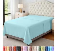 Utopia Bedding - 1 Pack Flat Sheet - Soft Brushed Microfiber Non Shrink and Fade Easy Care Flat Sheet (Aqua Blue, Single)
