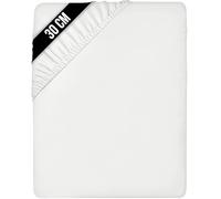 Utopia Bedding 140 x 200 Fitted Sheet, White - Up to 12 Inch (30cm) Deep - Easy Care - Soft Brushed Microfibre Fabric - Shrinkage and Fade Resistant - Bottom Sheet