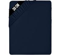 Utopia Bedding 160 x 200 Fitted Sheet, Navy - Up to 12 Inch (30cm) Deep - Easy Care - Soft Brushed Microfibre Fabric - Shrinkage and Fade Resistant - Bottom Sheet
