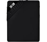 Utopia Bedding 180 x 200 Fitted Sheet, Black - Up to 12 Inch (30cm) Deep - Easy Care - Soft Brushed Microfibre Fabric - Shrinkage and Fade Resistant - Bottom Sheet