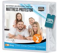 Utopia Bedding 2-Pack King Size Waterproof Mattress Protector, 200 gsm Breathable Fitted Sheet with Elastic Pockets, White