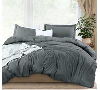 Utopia Bedding 3 Piece Duvet Cover Set - Duvet Cover plus 2 Pillow Shams, Luxury Soft Hotel Quality Wrinkle, Fade and Stain Resistant by (King, Grey)