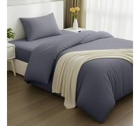 Utopia Bedding 3 Piece Single Bedding Set - Duvet Cover, Fitted Sheet with Pillow case - Soft Brushed Microfiber (Grey)
