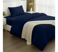 Utopia Bedding 3 Piece Single Bedding Set - Duvet Cover, Fitted Sheet with Pillow case - Soft Brushed Microfiber (Navy)