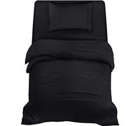 Utopia Bedding 3 Piece Single Bedding Set - Duvet Cover, Fitted Sheet with Pillow case - Soft Brushed Microfiber (Black)