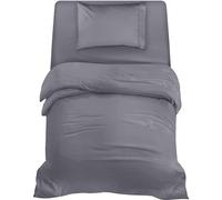 Utopia Bedding 3 Piece Single Bedding Set - Pack of 10 - Duvet Cover, Fitted Sheet with Pillow case - Soft Brushed Microfiber Polyester (Grey)