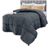 Utopia Bedding, 4.5 Tog All Year Round Coverless Duvet, Microfiber Soft Breathable Duvet, Box Stitch Quilt Ideal for Cold Weather, Machine Washable (Grey, King (Pack of 1))
