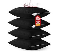 Utopia Bedding 4 Pack Waterproof Pillow Protectors with Zipper King Size (Black), Bed Bug and Dust Mite Proof Pillow case Covers, Moisture Wicking Pillow Encasements 20 x 38 Inches
