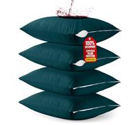 Utopia Bedding 4 Pack Waterproof Pillow Protectors with Zipper Queen Size (Teal), Bed Bug and Dust Mite Proof Pillow case Covers, Moisture Wicking Pillow Encasements 20 x 28 Inches