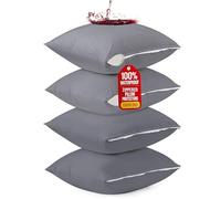 Utopia Bedding 4 Pack Waterproof Throw Pillow Protectors with Zipper 26 x 26 Inches (Gray), Bed Bug Proof Pillow Case Covers, Moisture Wicking Pillow Encasements