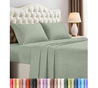 Utopia Bedding 4 Piece Bed Sheet Set - Soft Breathable Microfiber - Includes 1 Fitted Sheet, 1 Flat Sheet and 2 Pillowcases - Oeko Tex Certified (Heather Sage)