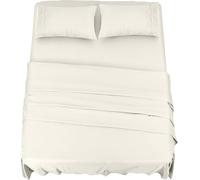 Utopia Bedding 4 Piece Bedsheet Set (For Bed Sheet 180x200cm, Ivory) - Polyester Microfiber Fabric - 1 Fitted Sheet & Flat Sheet with 2 Pillowcases 50x75cm