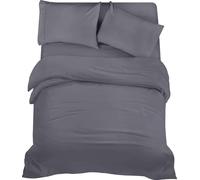 Utopia Bedding 4 Piece Super King Bedding Set - Pack of 6 - Duvet Cover, Fitted Sheet with Pillow cases - Soft Brushed Microfiber Polyester (Grey)