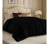 Utopia Bedding All Season 250 GSM Comforter - Plush Siliconized Fiberfill Comforters Queen Size - Box Stitched (Full/Queen, Black)