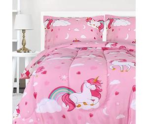 Utopia Bedding All Season Unicorn Comforter Set with 2 Pillow Cases - 3 Piece Soft Brushed Microfiber Kids Bedding Set for Boys/Girls - Machine Washable (Twin/Twin XL)