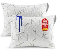 Utopia Bedding Bamboo Viscose Waterproof Pillow Protector Zippered (2 Pack) Queen - Bed Bug Proof Pillow Encasement 20 x 28 Inches