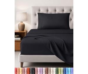 Utopia Bedding Bed Sheet Set, 3 Piece, Single, Black