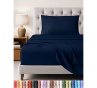 Utopia Bedding Bed Sheet Set, 3 Piece, Single, Navy Blue